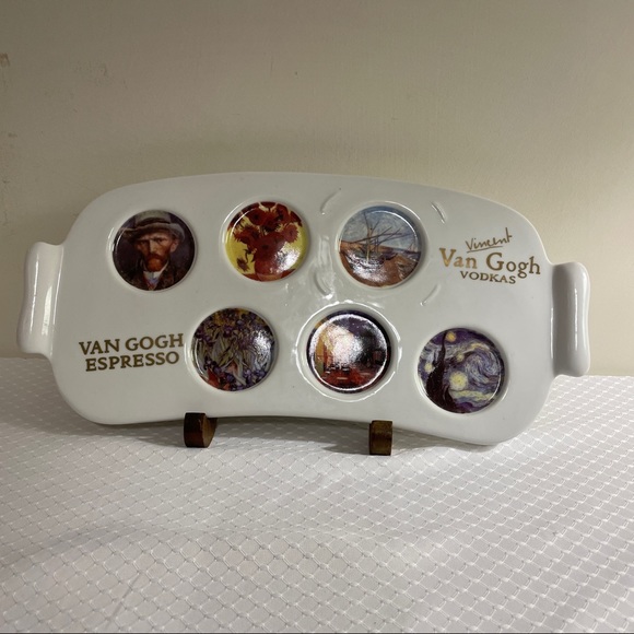 Van Gogh Gear Espresso cups Vodka shot glasses & party serving tray. - Picture 9 of 11